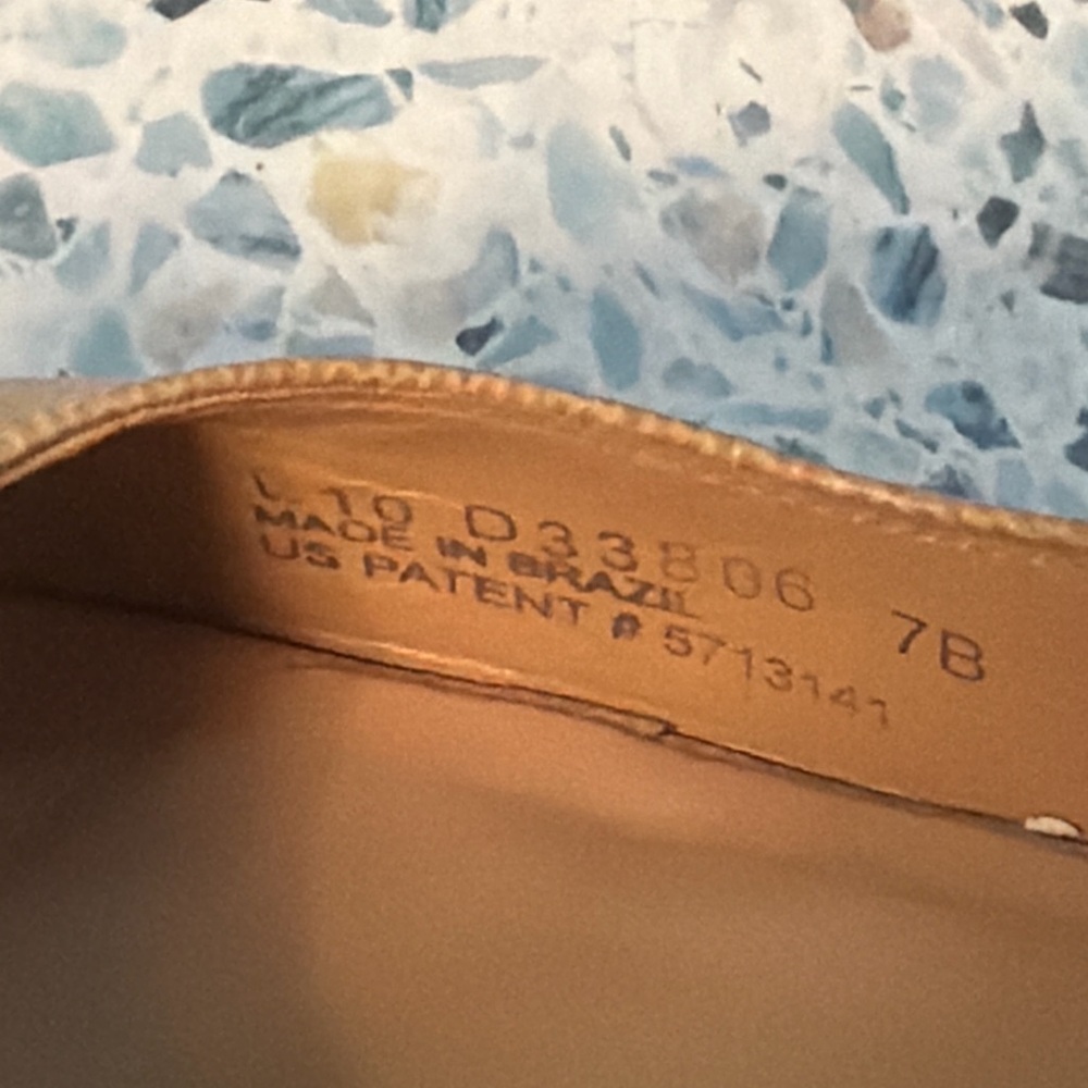 Cole Haan Nike Air Peep Toe Pumps Nude Leather Heels 7B D33806 - Picture 6 of 9